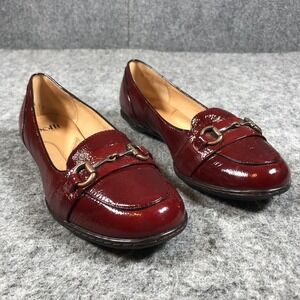Sofft Loafer Flats Womens 9 Red Leather Horsebit Medallion Comfort